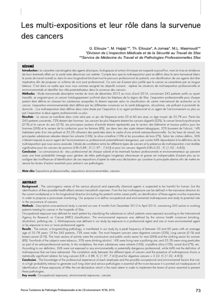 Couverture Les multi-expositions et leur rôle dans la survenue des cancers